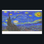 Vincent van Gogh - The Starry Night (1889) Rectangular Sticker<br><div class="desc">Vincent van Gogh - The Starry Night,  painted in 1889.
 By enhancing the painting with modern HDR colors and lightning,  this old master now looks more vibrant and beautiful.</div>
