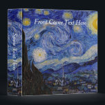Vincent Van Gogh - The Starry night 3 Ring Binder<br><div class="desc">The Starry Night / La nuit etoilee - Vincent Van Gogh in 1889</div>