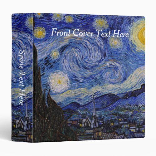 Vincent Van Gogh _ The Starry night 3 Ring Binder