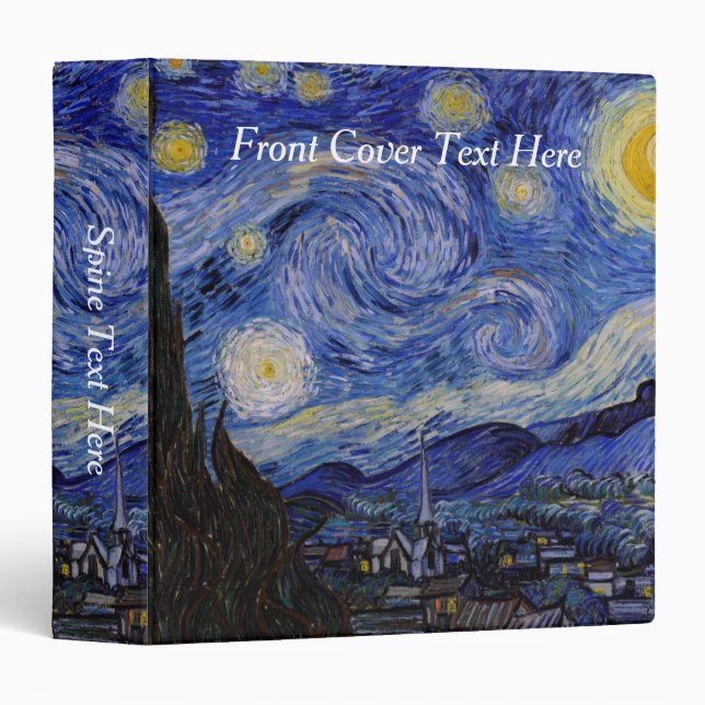 Vincent Van Gogh - The Starry night 3 Ring Binder (Front/Spine)