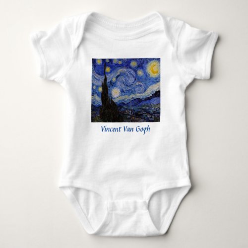 Vincent Van Gogh _ The Starry night Baby Bodysuit