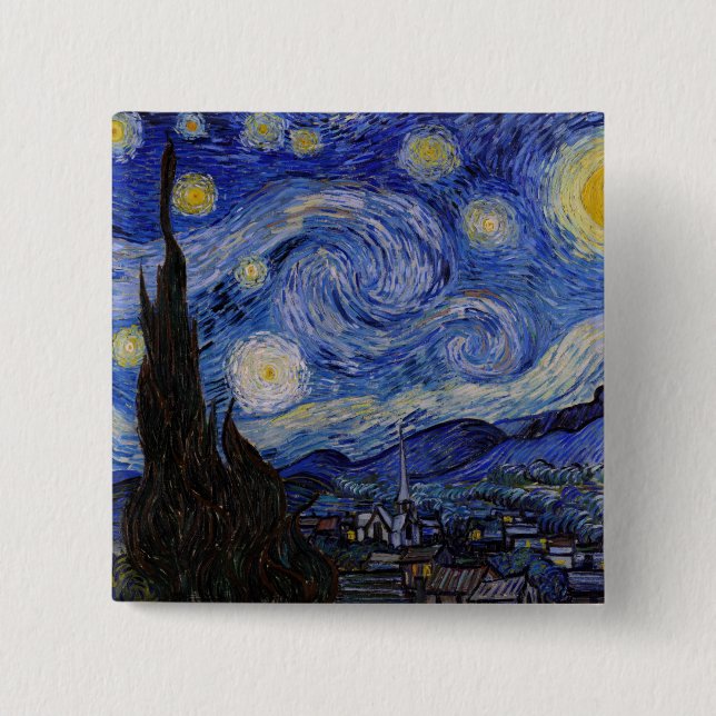 Vincent Van Gogh - The Starry night Button (Front)