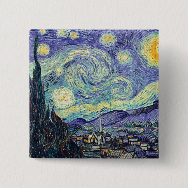 Vincent Van Gogh The Starry Night  Button (Front)