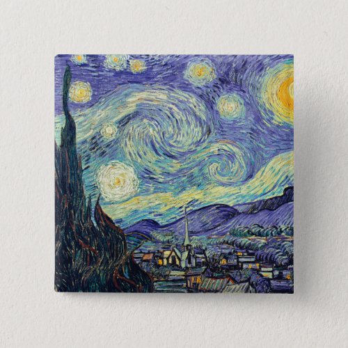 Vincent Van Gogh The Starry Night  Button