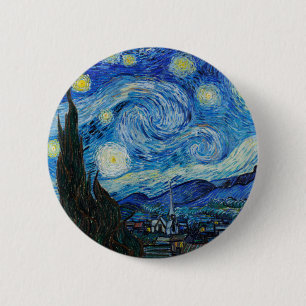 Vincent Van Gogh The Starry Night Button