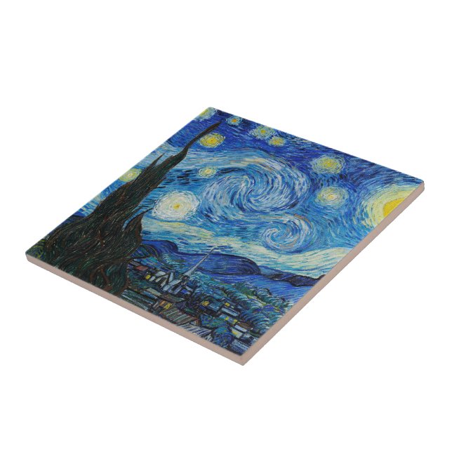 Vincent Van Gogh The Starry Night Ceramic Tile (Side)
