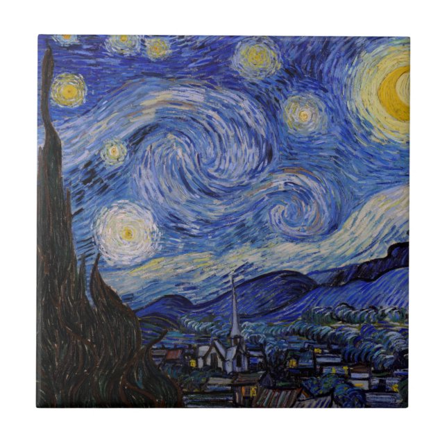 Vincent Van Gogh - The Starry night Ceramic Tile (Front)