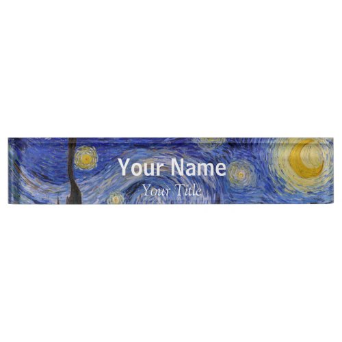 Vincent Van Gogh _ The Starry night Desk Name Plate