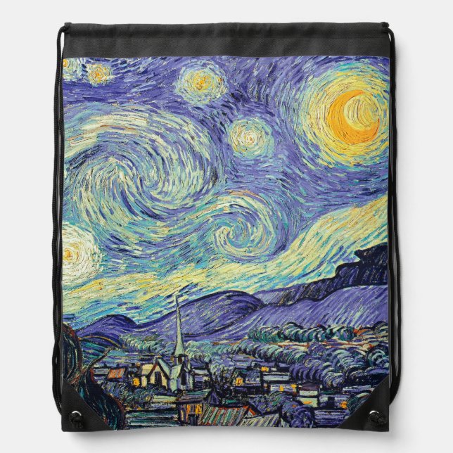 Vincent Van Gogh The Starry Night    Drawstring Bag (Front)