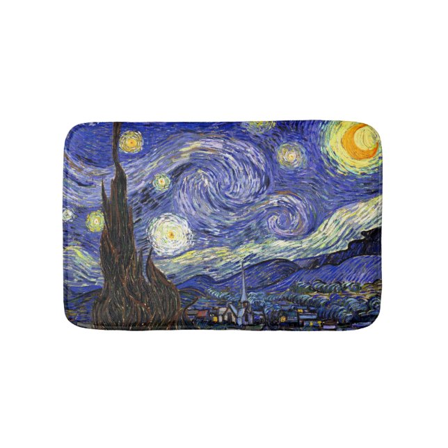 Vincent Van Gogh - The Starry Night Fine Art Bathroom Mat (Front)