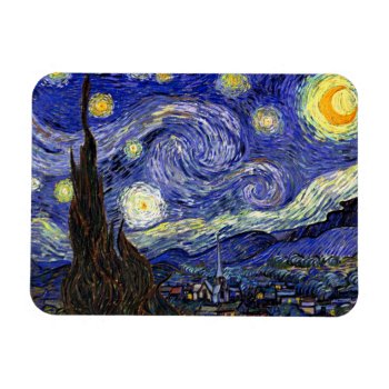 Vincent Van Gogh - The Starry Night Fine Art Magnet by ArtLoversCafe at Zazzle