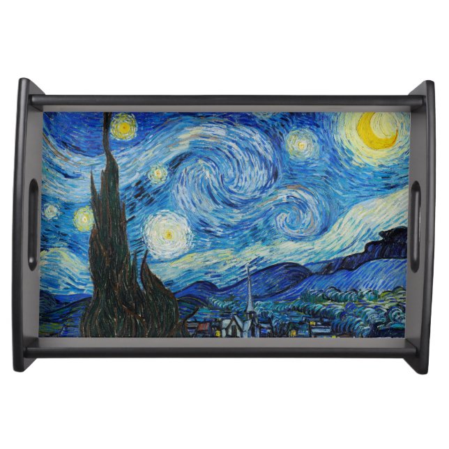 Vincent Van Gogh The Starry Night Fine Art Serving Tray (Front)