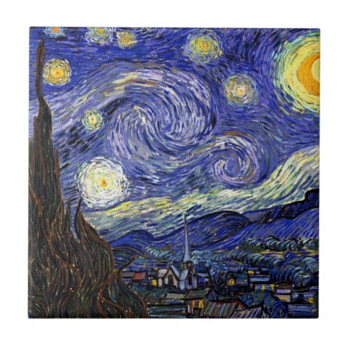 Vincent Van Gogh _ The Starry Night Fine Art Tile