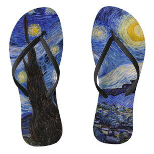 Vincent Van Gogh - The Starry night Flip Flops