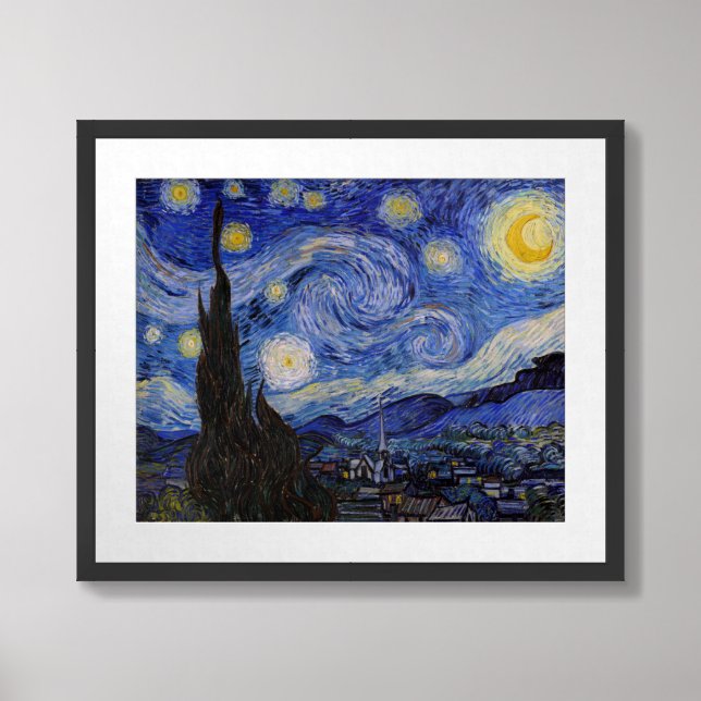 Vincent Van Gogh - The Starry night Framed Art (Framed Front)