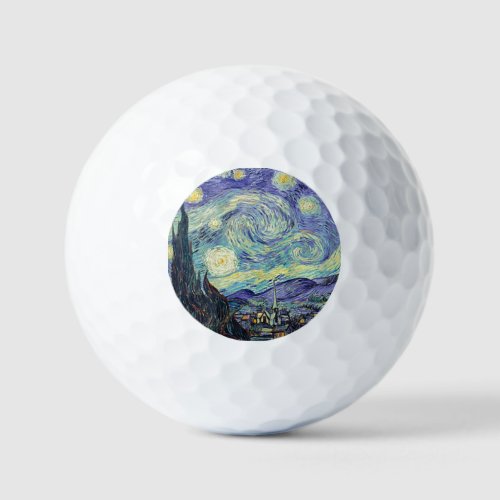 Vincent Van Gogh The Starry Night    Golf Balls