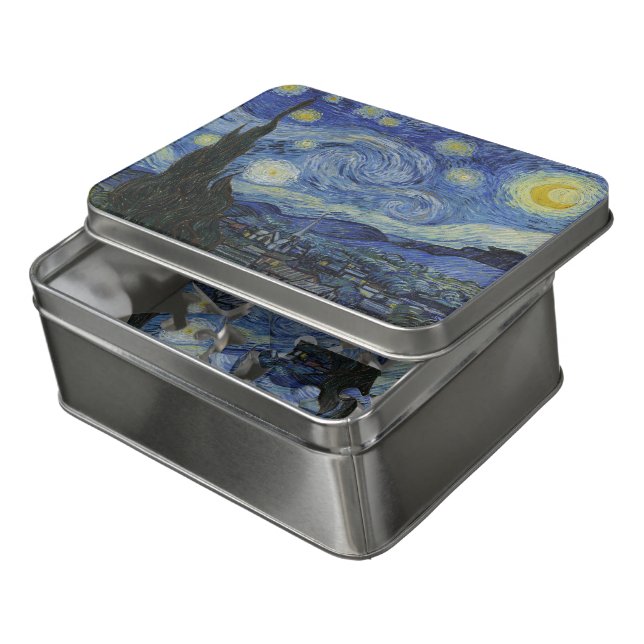 Vincent Van Gogh, The Starry Night Jigsaw Puzzle (Lid Open)