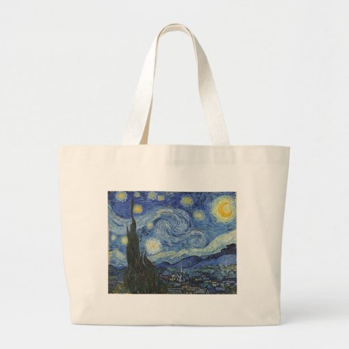 Vincent van Gogh  The Starry Night June 1889 Large Tote Bag