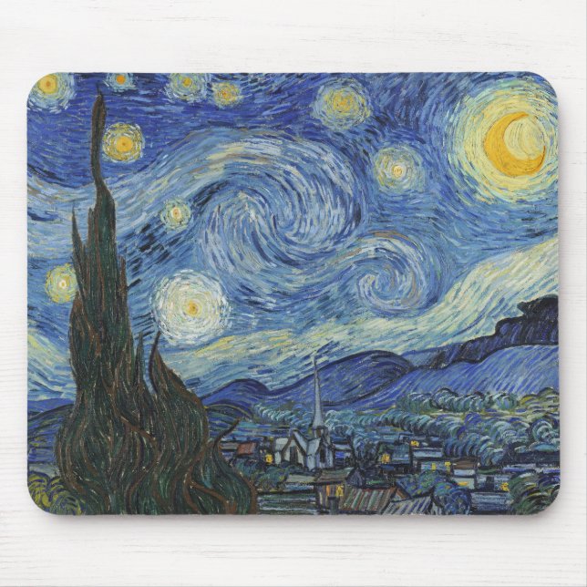 Vincent van Gogh | The Starry Night, June 1889 Mouse Pad (Front)