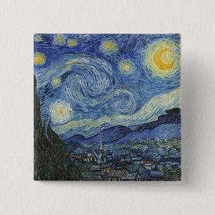 Vincent van Gogh   The Starry Night, June 1889 Pinback Button