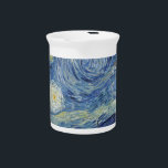 Vincent van Gogh | The Starry Night, June 1889 Pitcher<br><div class="desc">VAN GOGH->Post-Impressionist, stars, star, nocturne, landscape, church spire, moon, moonlight, tree, sky, cosmic, St, Remy, Provence, French, Saint-Remy, Post-Impressionism, iconic\\The Starry Night,  June 1889 (oil on canvas),  Gogh,  Vincent van (1853-90) / Museum of Modern Art,  New York,  USA / The Bridgeman Art Library | Image Collection Number: XOS702746</div>