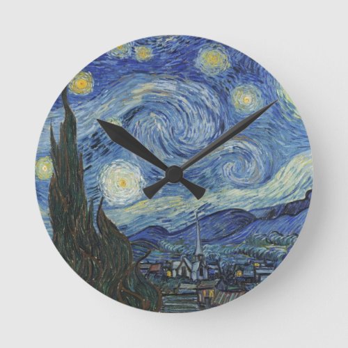 Vincent van Gogh  The Starry Night June 1889 Round Clock