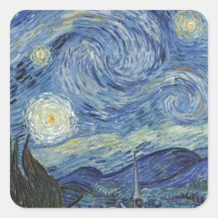 Vincent van Gogh   The Starry Night, June 1889 Square Sticker