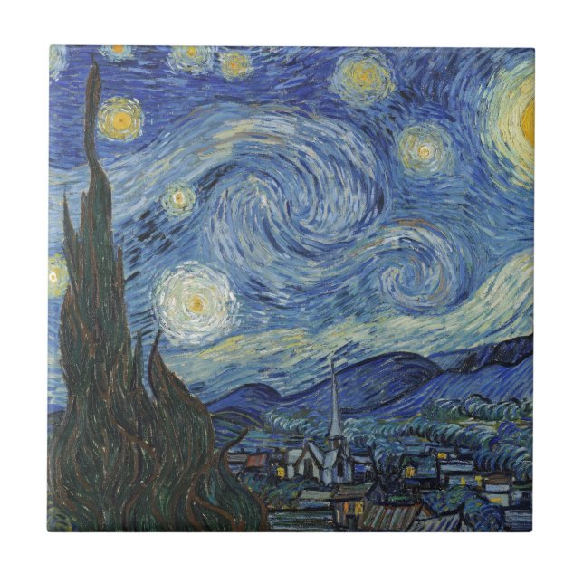 Vincent van Gogh | The Starry Night, June 1889 Tile (Front)