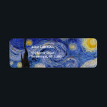 Vincent Van Gogh - The Starry night Label<br><div class="desc">The Starry Night / La nuit etoilee - Vincent Van Gogh in 1889</div>