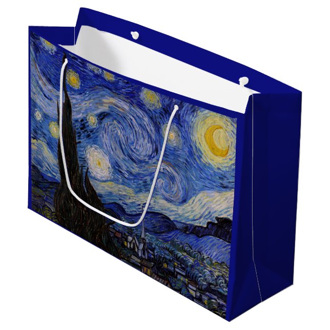 Vincent Van Gogh - The Starry night Large Gift Bag (Front Angled)