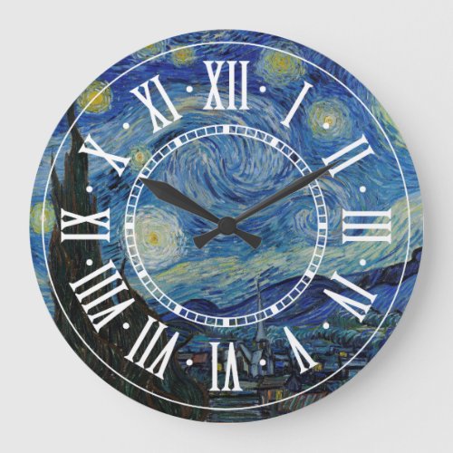Vincent van Gogh _ The Starry Night  Masterpiece Large Clock