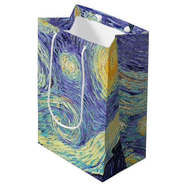 Vincent Van Gogh The Starry Night   Medium Gift Bag (Front Angled)