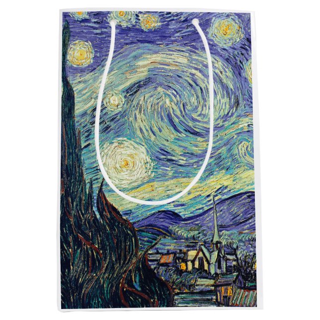 Vincent Van Gogh The Starry Night  Medium Gift Bag (Front)