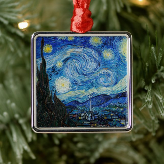 Vincent Van Gogh The Starry Night Metal Ornament (Tree)