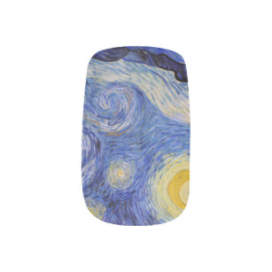 3D Van Gogh's Starry Night Fullnail Stickers, Full Nail Starry Sky