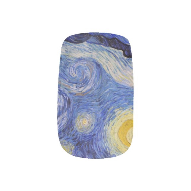 Vincent Van Gogh - The Starry night Minx Nail Art (Left Thumb)