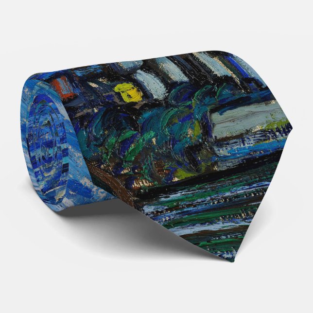 Vincent Van Gogh The Starry Night Neck Tie (Rolled)