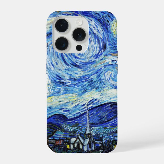 Vincent Van Gogh, The Starry Night painting iPhone Case (Back)