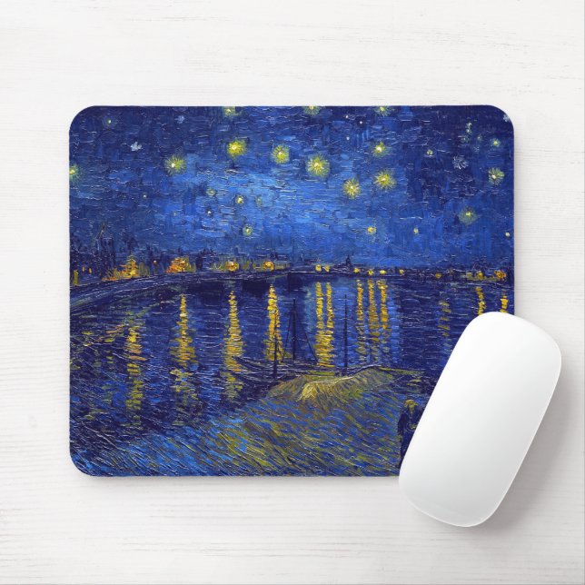 Vincent Van Gogh, The Starry Night painting Mouse Pad (With Mouse)