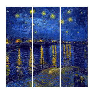 Vincent Van Gogh, The Starry Night painting Triptych