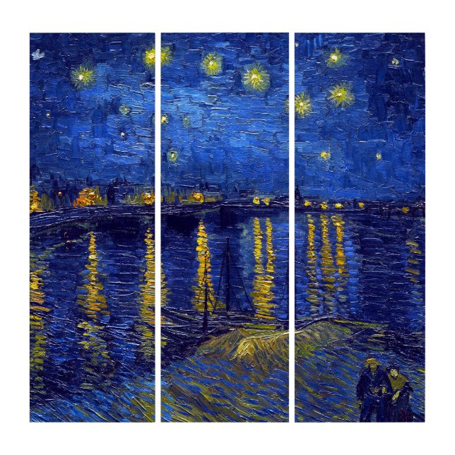 Vincent Van Gogh, The Starry Night painting Triptych (Front)