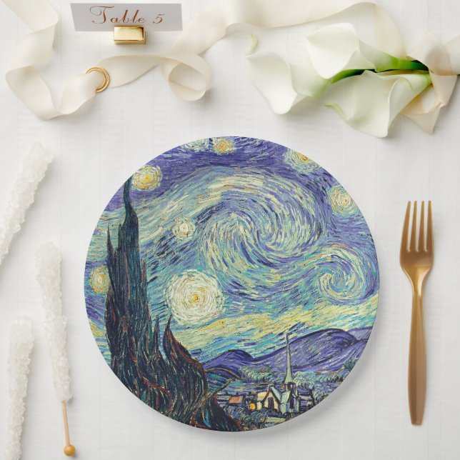 Vincent Van Gogh The Starry Night    Paper Plates (Wedding)