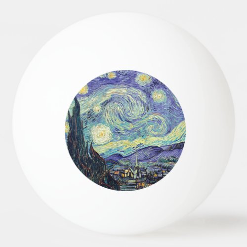 Vincent Van Gogh The Starry Night     Ping Pong Ball