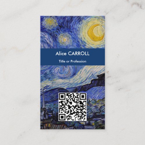 Vincent Van Gogh _ The Starry Night _ QR Code Business Card