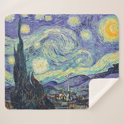 Vincent Van Gogh The Starry Night  Sherpa Blanket