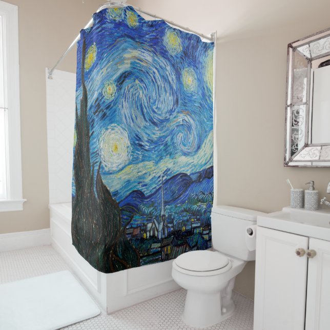 Vincent Van Gogh The Starry Night Shower Curtain (In Situ)