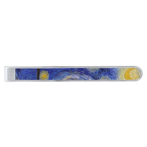 Vincent Van Gogh _ The Starry night Silver Finish Tie Bar