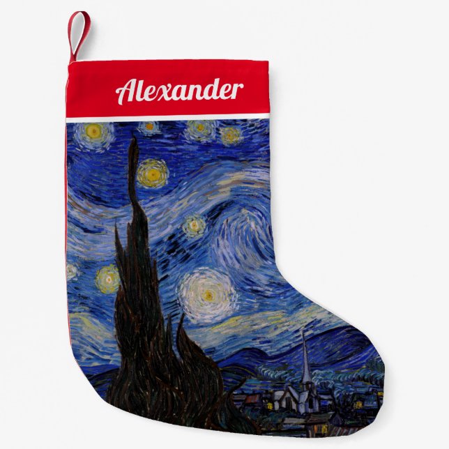 Vincent Van Gogh - The Starry night Small Christmas Stocking (Front)