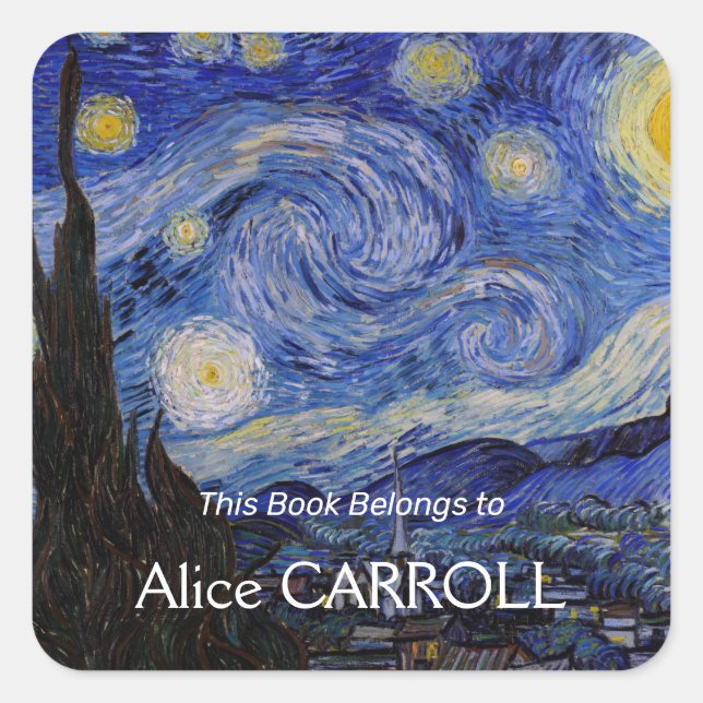 Vincent Van Gogh - The Starry night Square Sticker (Front)