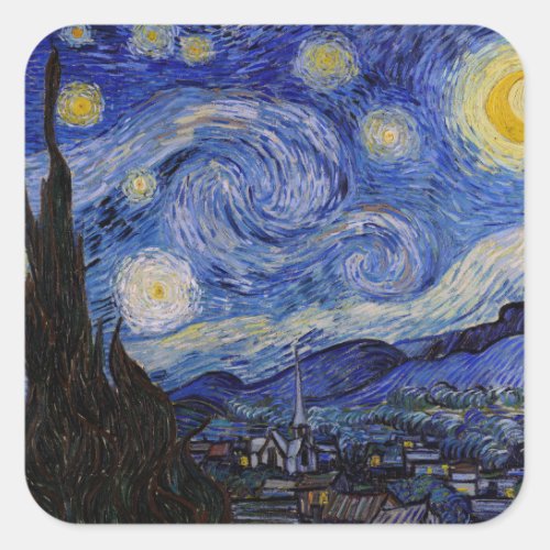 Vincent Van Gogh _ The Starry night Square Sticker